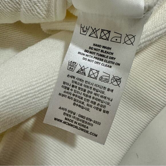 MCM Mens Essentials Logo Zip Up Hoodie In Organic Cotton White NWT - Picture 11 of 14